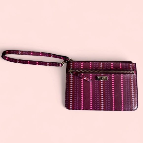 KATE SPADE Shore Street Heart Stripe Tini Clutch with Wrist Strap - Picture 5 of 9